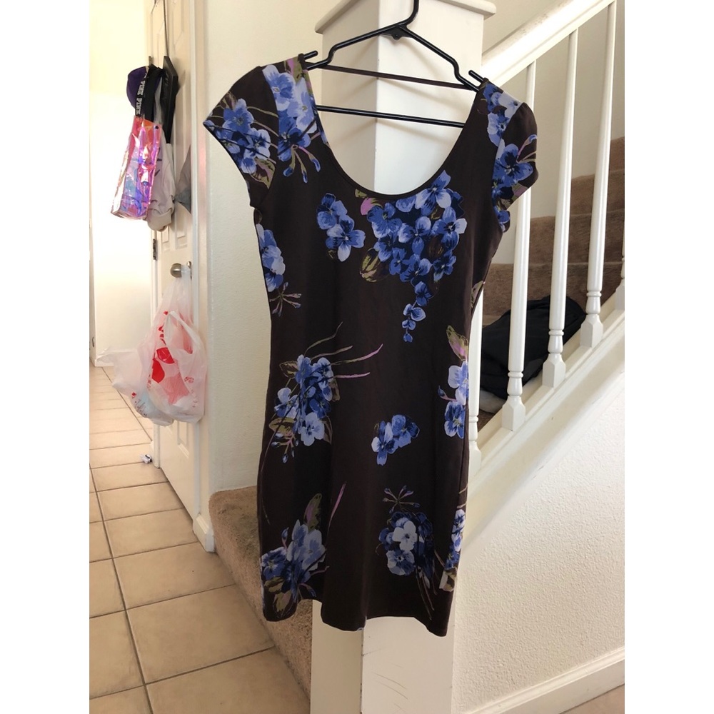 Brown floral dress